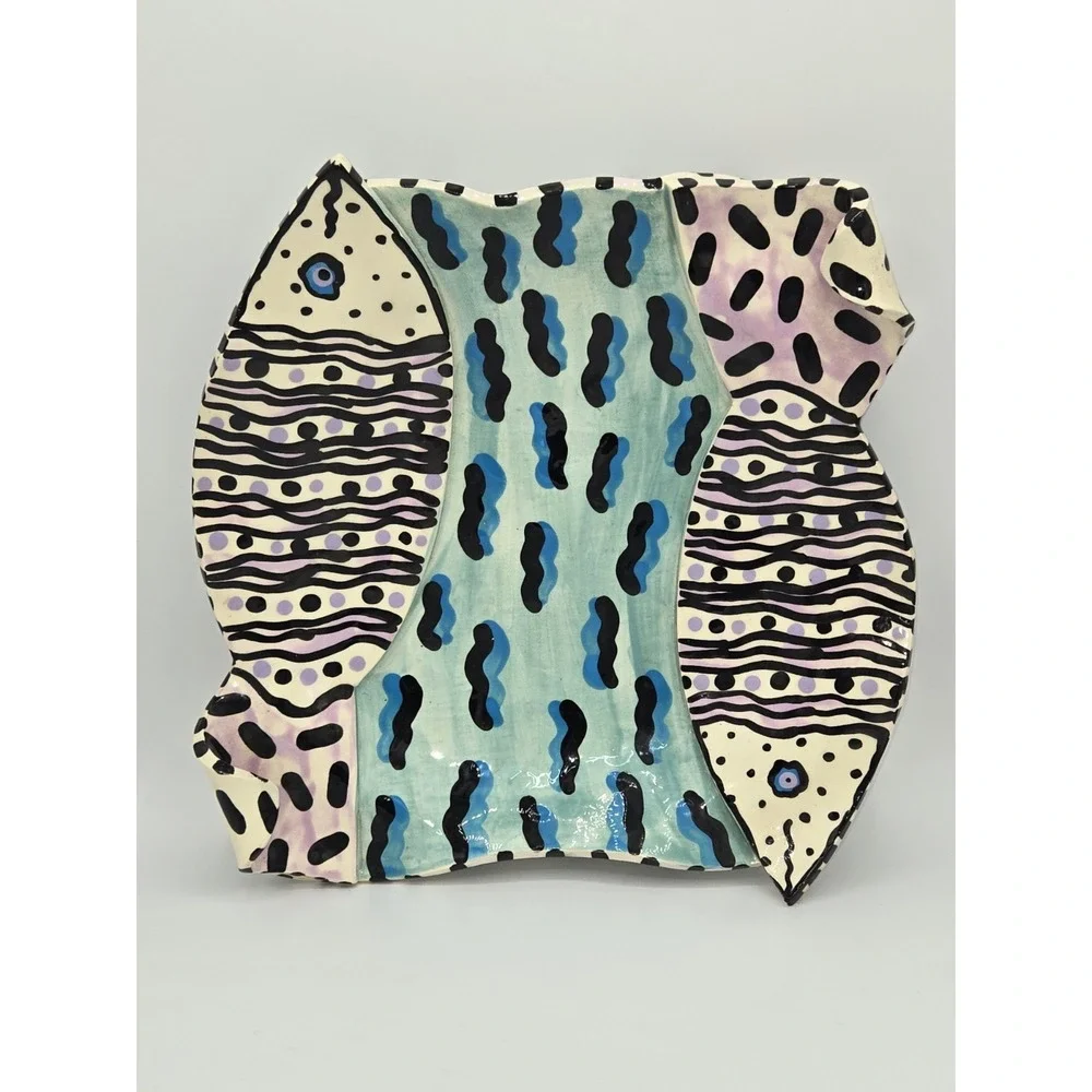 J Elias Ceramic Double‎ Fish Serving Plate Vintage